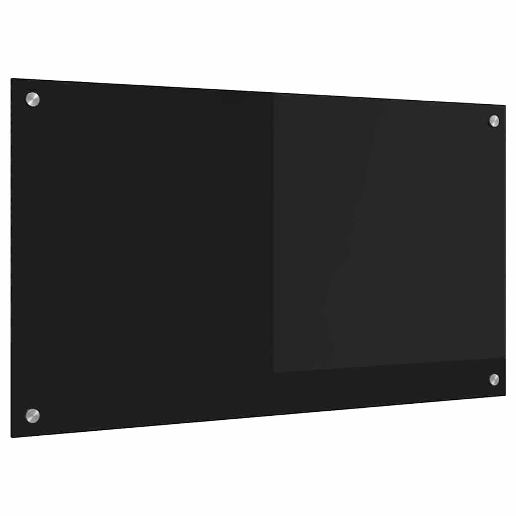 Konyhai hátfal Fekete 90 x 50 cm edzett üveg
