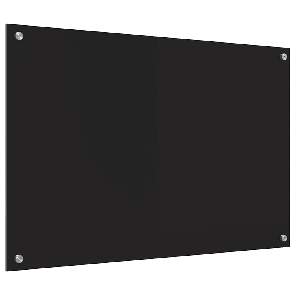 Konyhai hátfal Fekete 90 x 60 cm edzett üveg