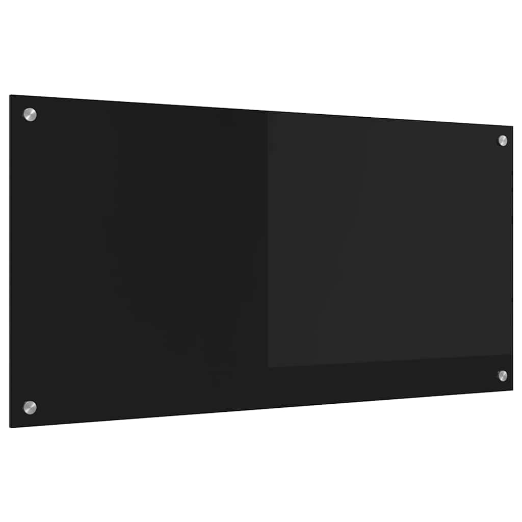 Konyhai hátfal Fekete 100 x 50 cm edzett üveg