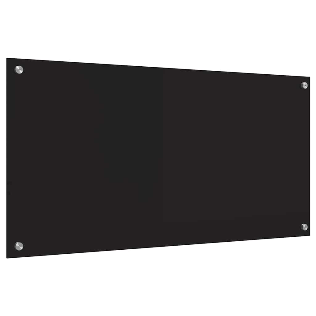 Konyhai hátfal Fekete 100 x 50 cm edzett üveg