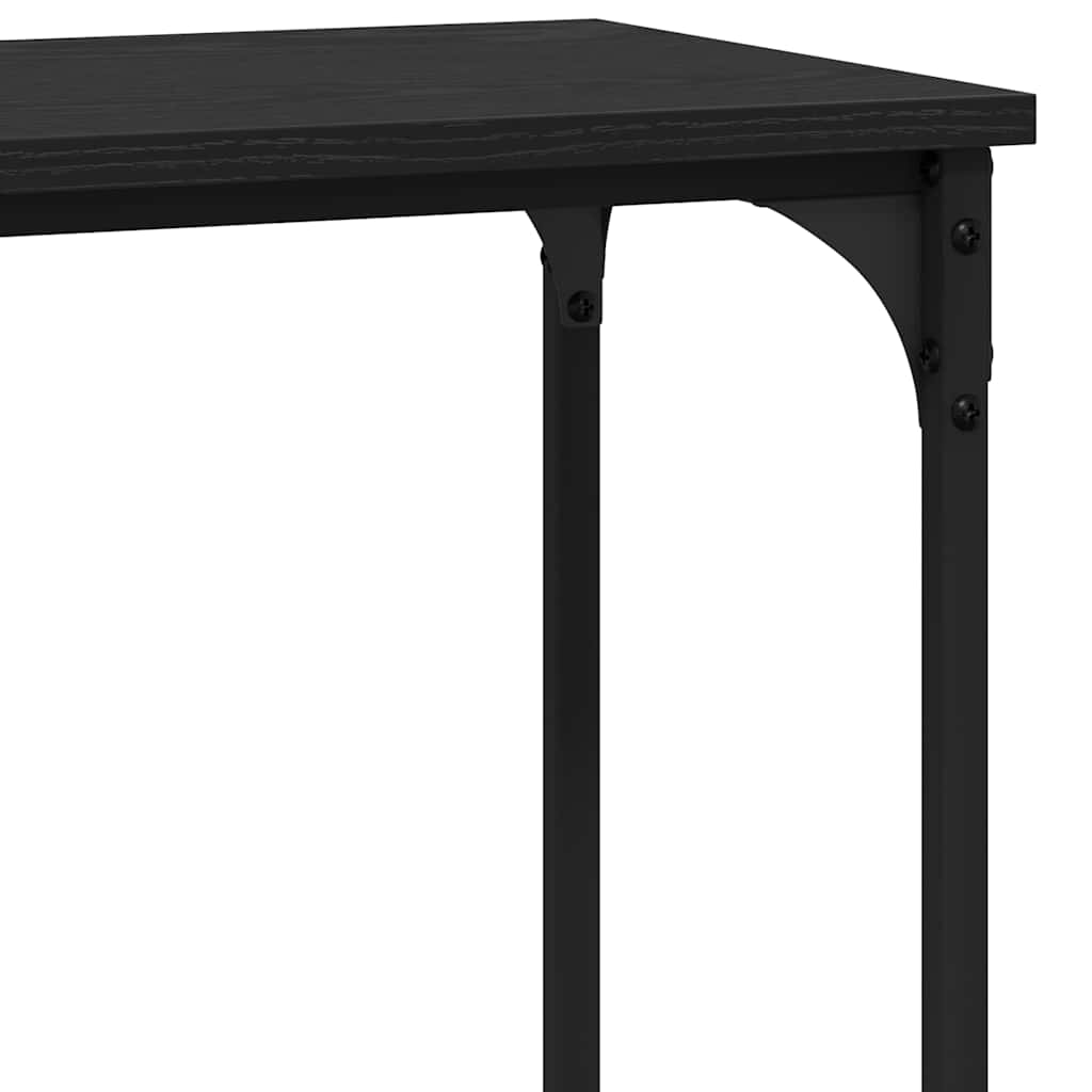 Konzolasztal polcokkal Musta tammi 75 x 30.5 x 75 cm Faanyag