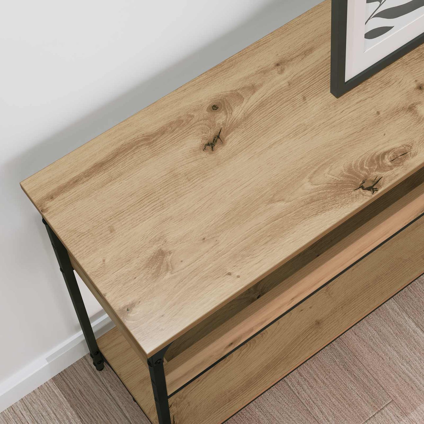 Konzolasztal kézműves tölgy 100 x 29 x 75 cm Faanyag