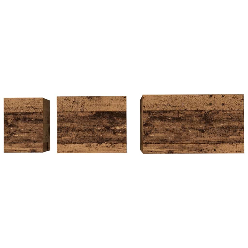 Dohányzóasztal 3 pcs Öreg fa 60 x 35 x 56 cm Szerelt fa