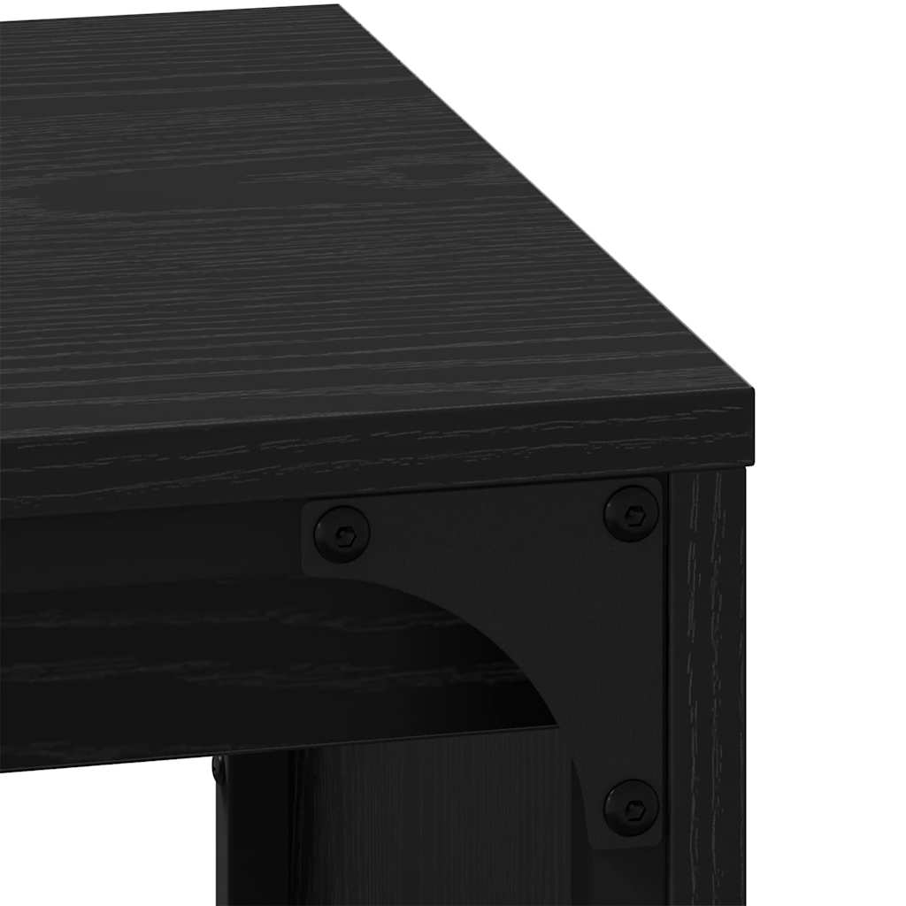 Dohányzóasztal 3 pcs Fekete tölgy 60 x 35 x 56 cm Szerelt fa