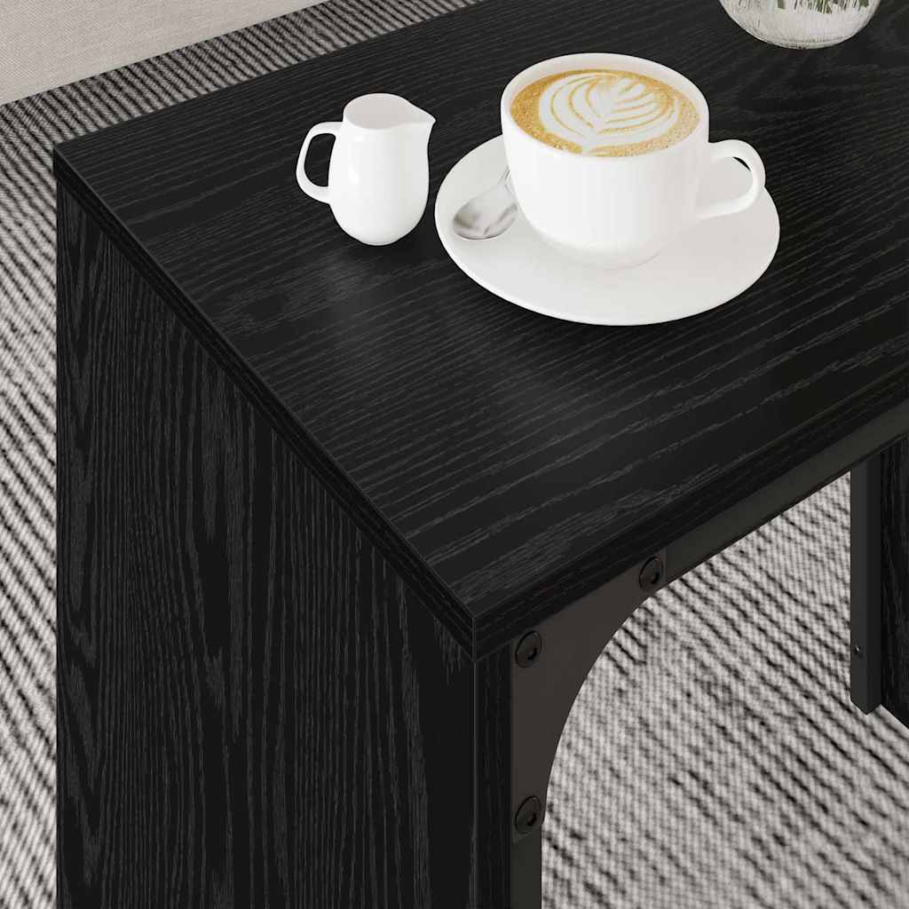 Dohányzóasztal 3 pcs Fekete tölgy 60 x 35 x 56 cm Szerelt fa