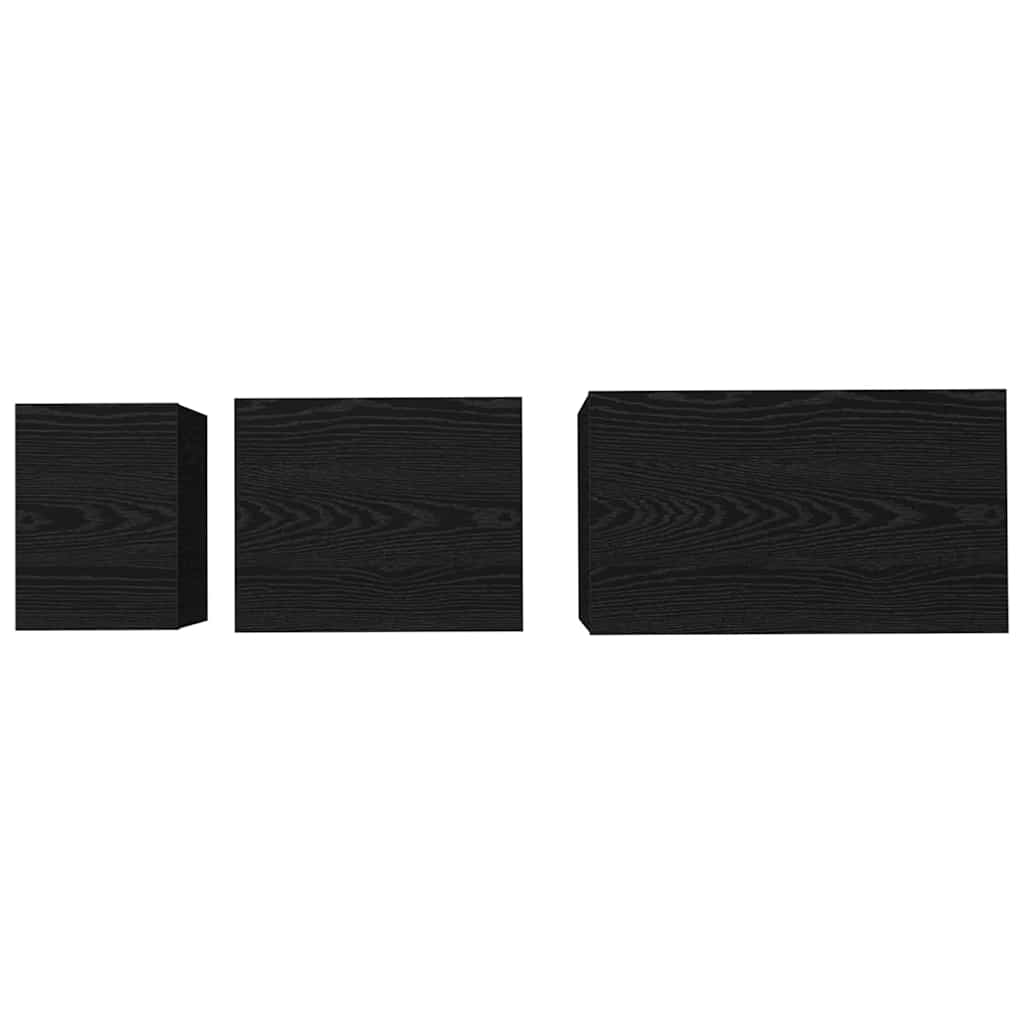 Dohányzóasztal 3 pcs Fekete tölgy 60 x 35 x 56 cm Szerelt fa