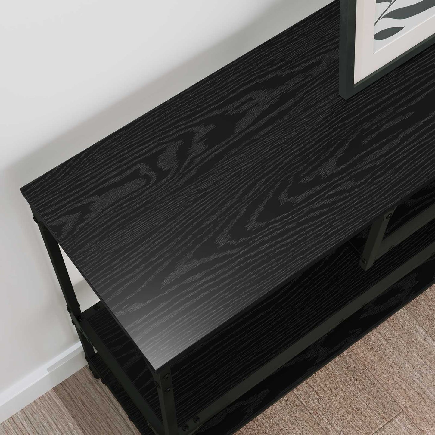 Konzolasztal Fekete tölgy 100 x 30 x 75 cm Szerelt fa