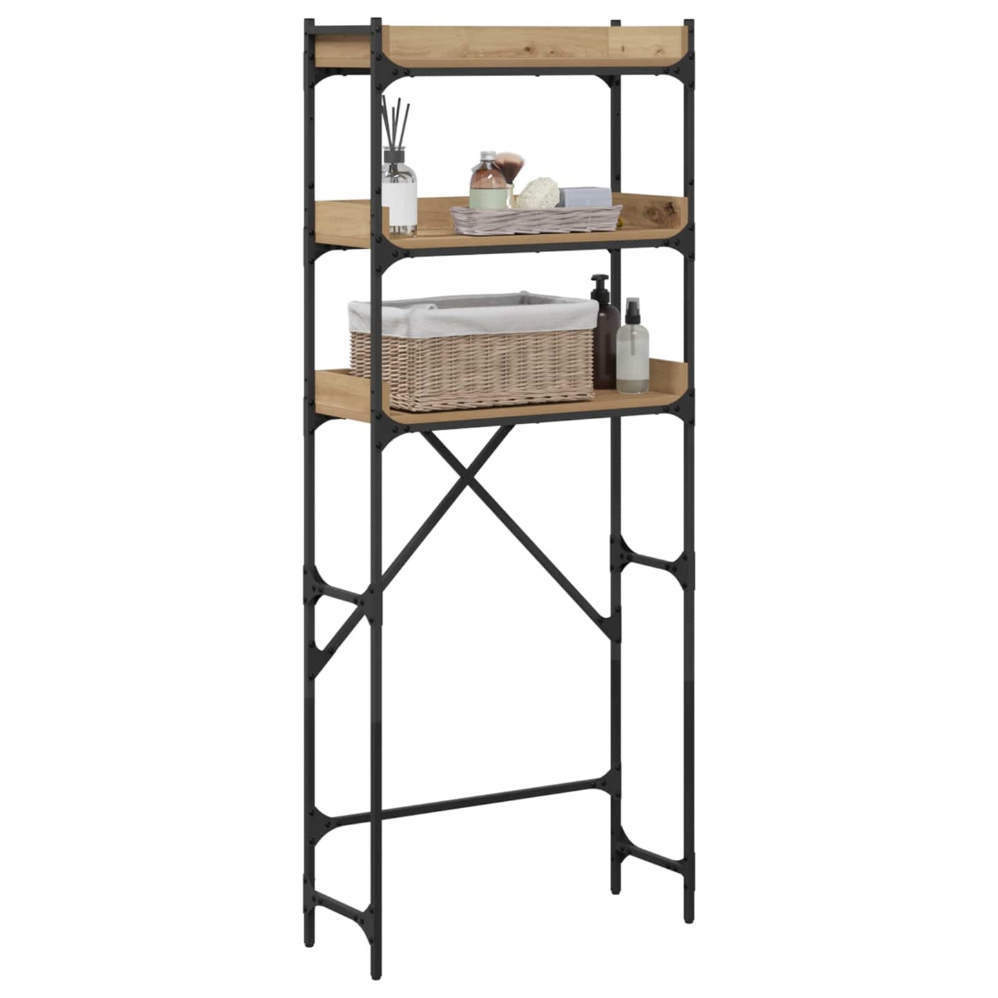 Mosógép polc polcokkal Artisan tölgy 67 x 25 x 163 cm Faanyag