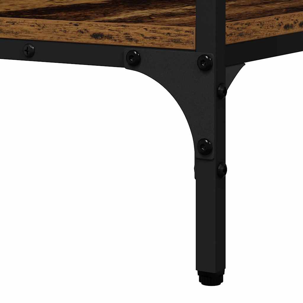 Konzolasztal polcokkal Öreg fa 100 x 32 x 75 cm Faanyag