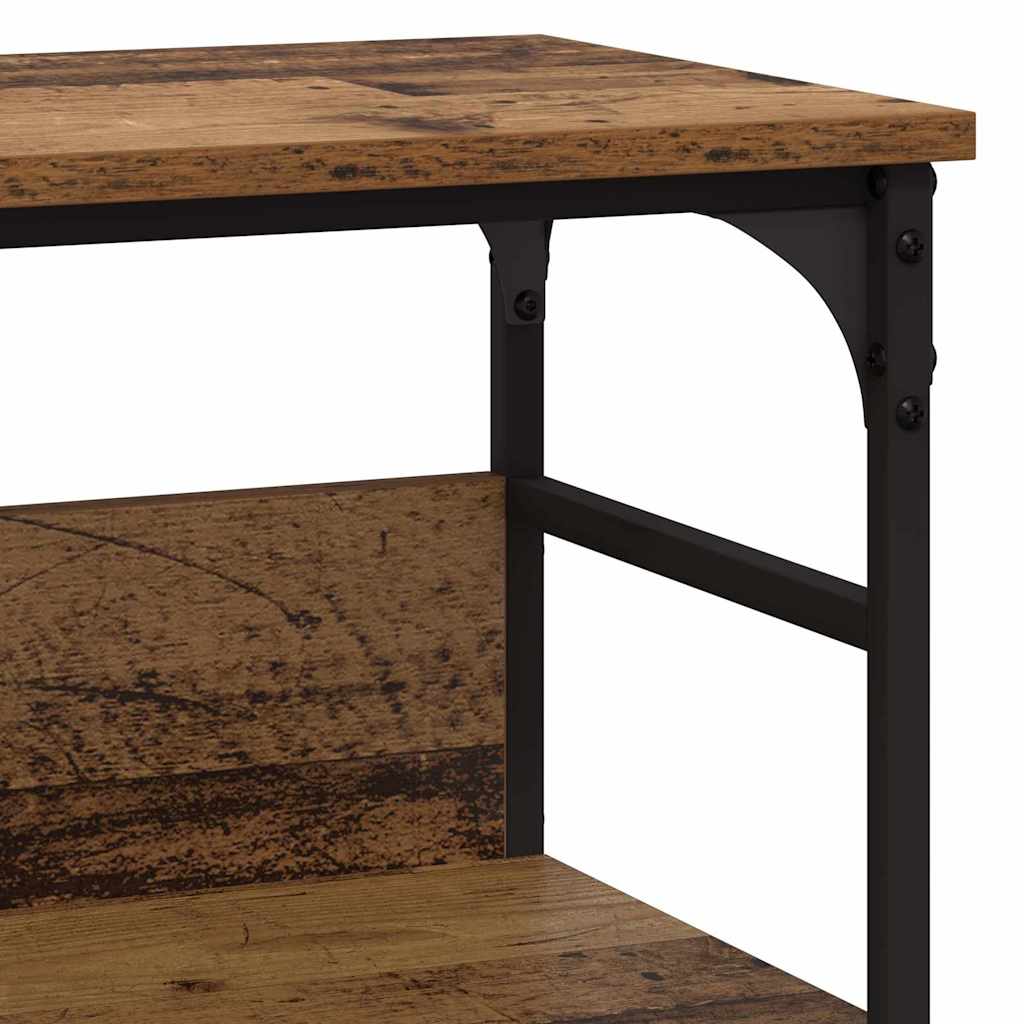 Konzolasztal polcokkal Öreg fa 100 x 32 x 75 cm Faanyag