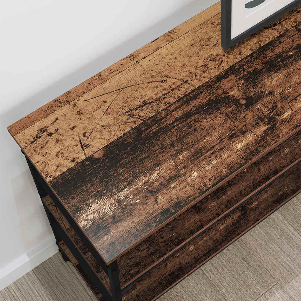 Konzolasztal polcokkal Öreg fa 100 x 32 x 75 cm Faanyag