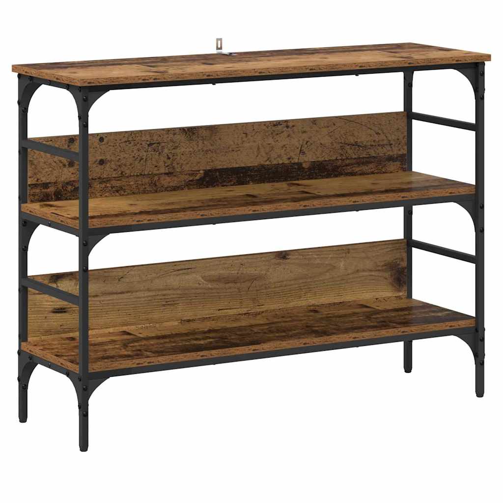 Konzolasztal polcokkal Öreg fa 100 x 32 x 75 cm Faanyag