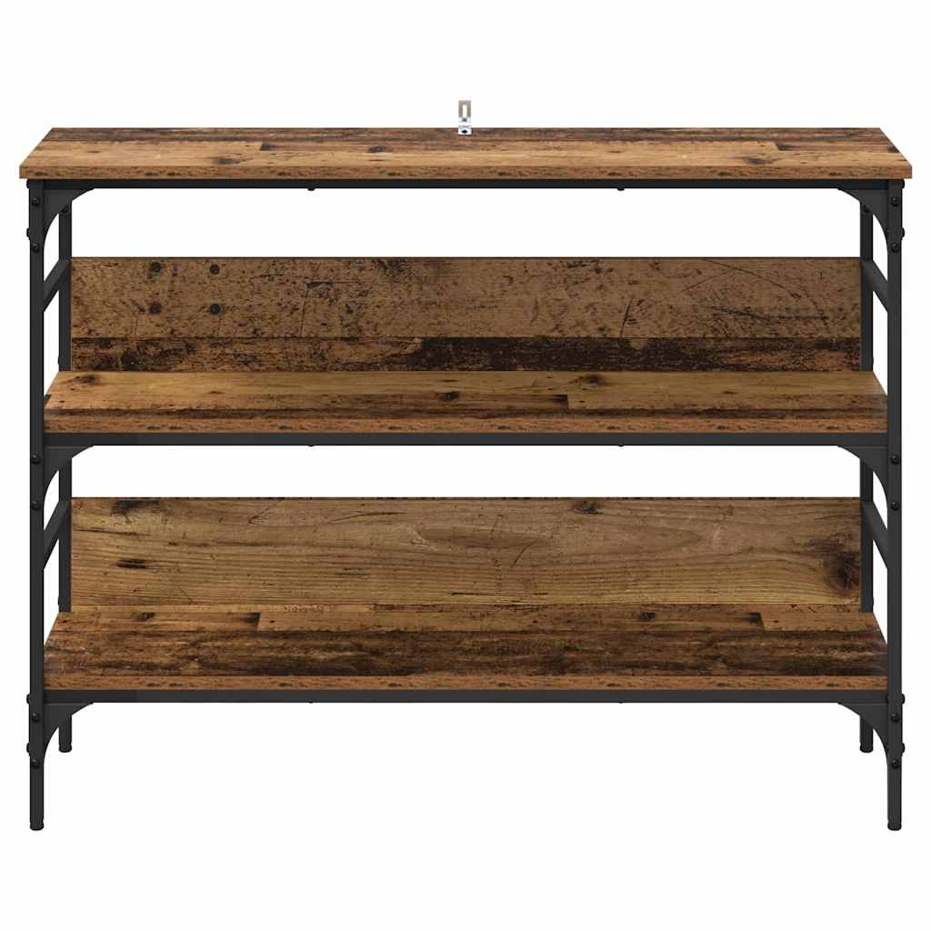 Konzolasztal polcokkal Öreg fa 100 x 32 x 75 cm Faanyag
