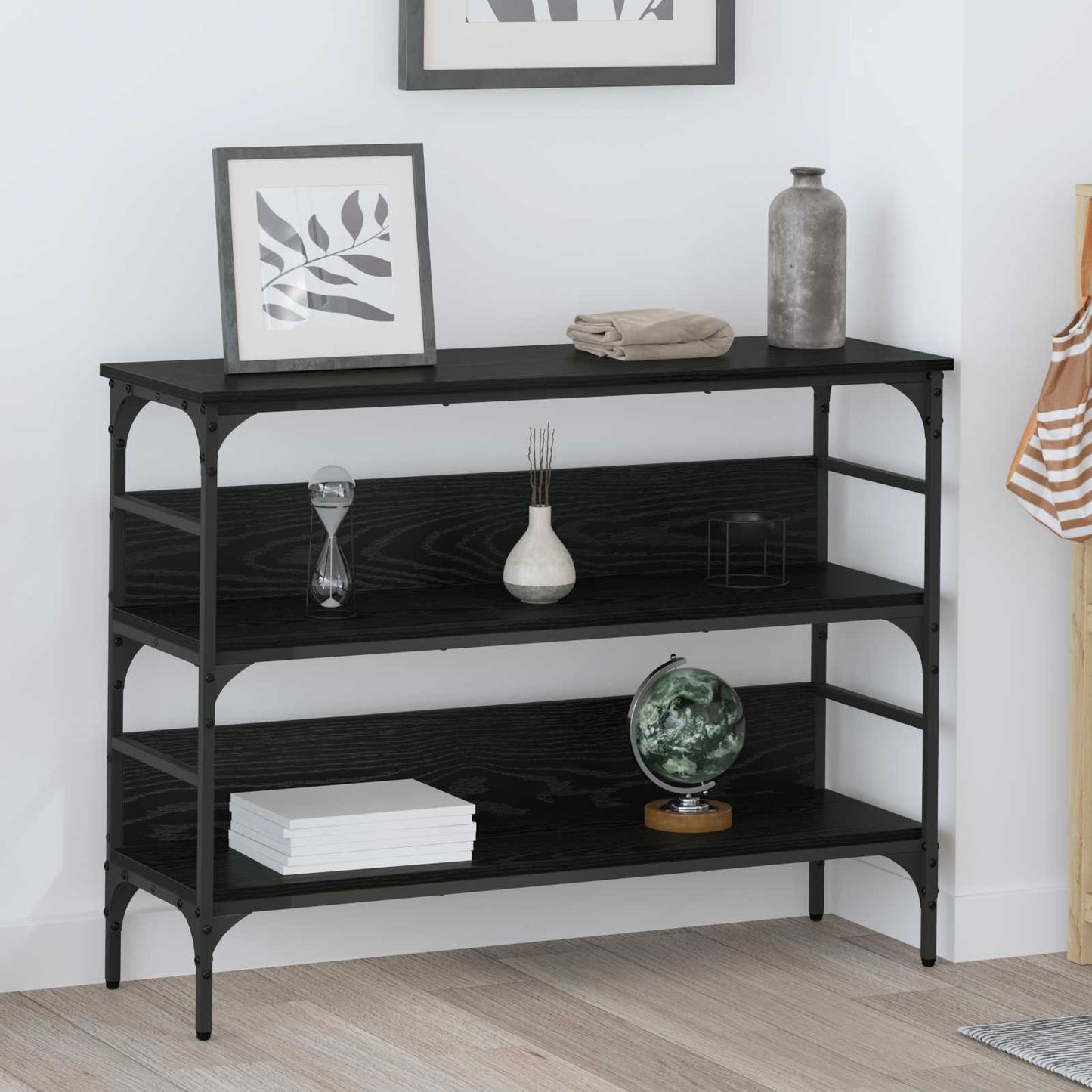 Konzolasztal Musta tammi 100 x 32 x 75 cm Szerelt fa