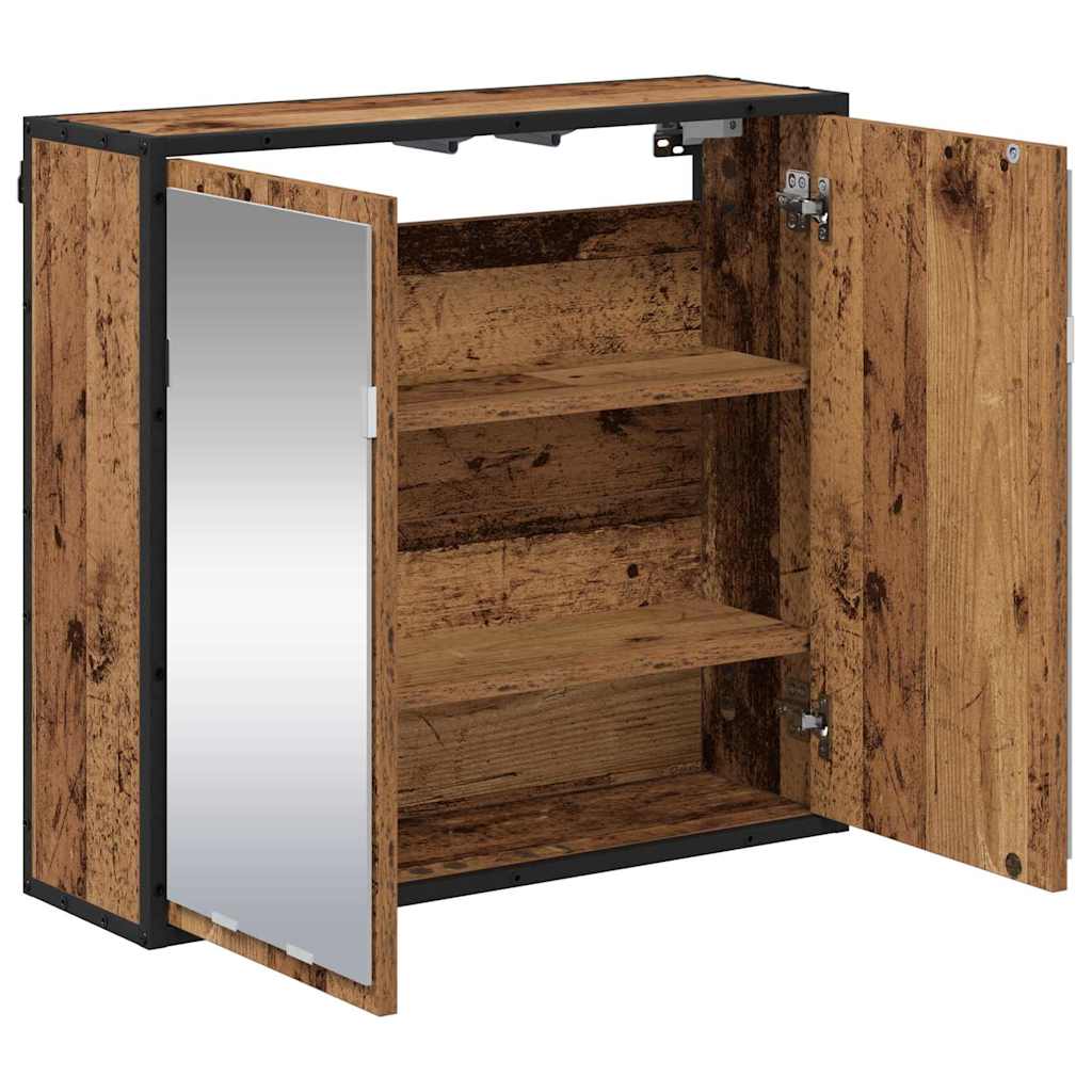 Falpolc polcokkal Falra szerelhető Öreg fa 65 x 20 x 60 cm