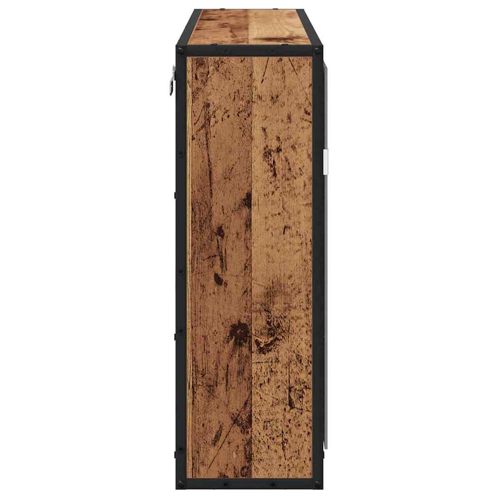 Falpolc polcokkal Falra szerelhető Öreg fa 65 x 20 x 60 cm