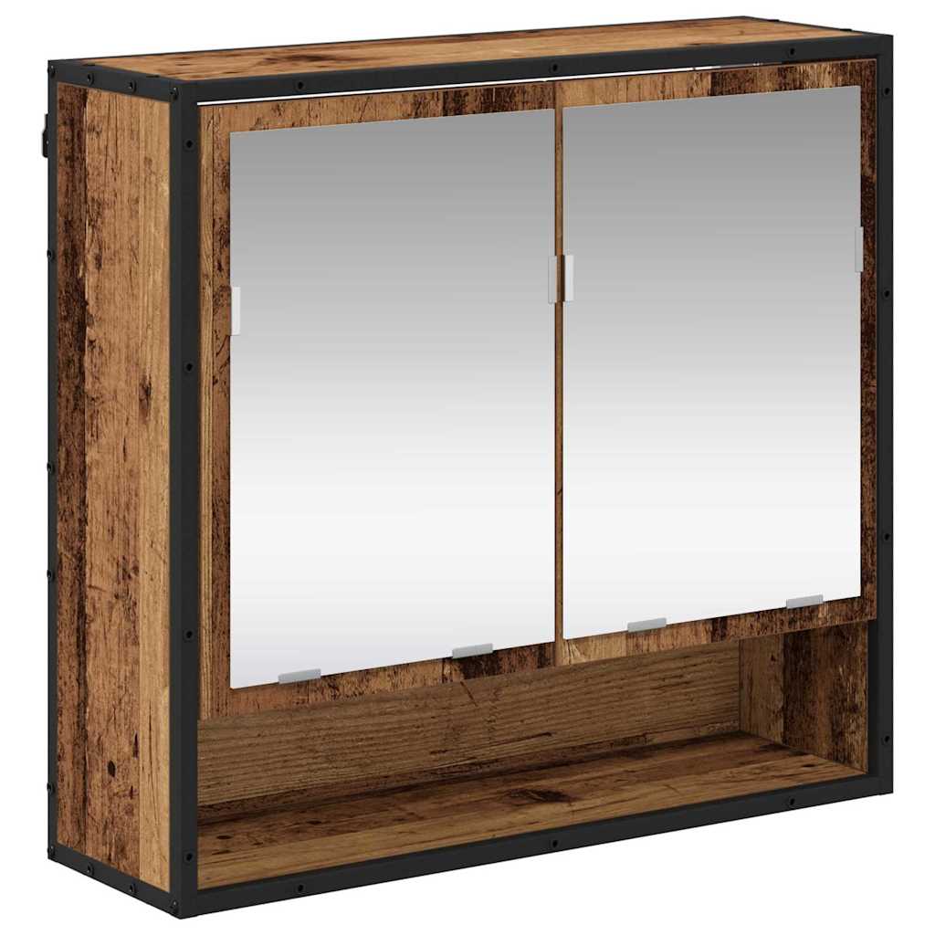 Falpolc polcokkal Falra szerelhető Öreg fa 65 x 20 x 60 cm