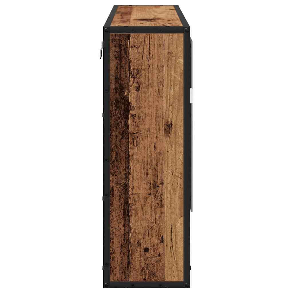 Falpolc polcokkal Falra szerelhető Öreg fa 65 x 20 x 60 cm