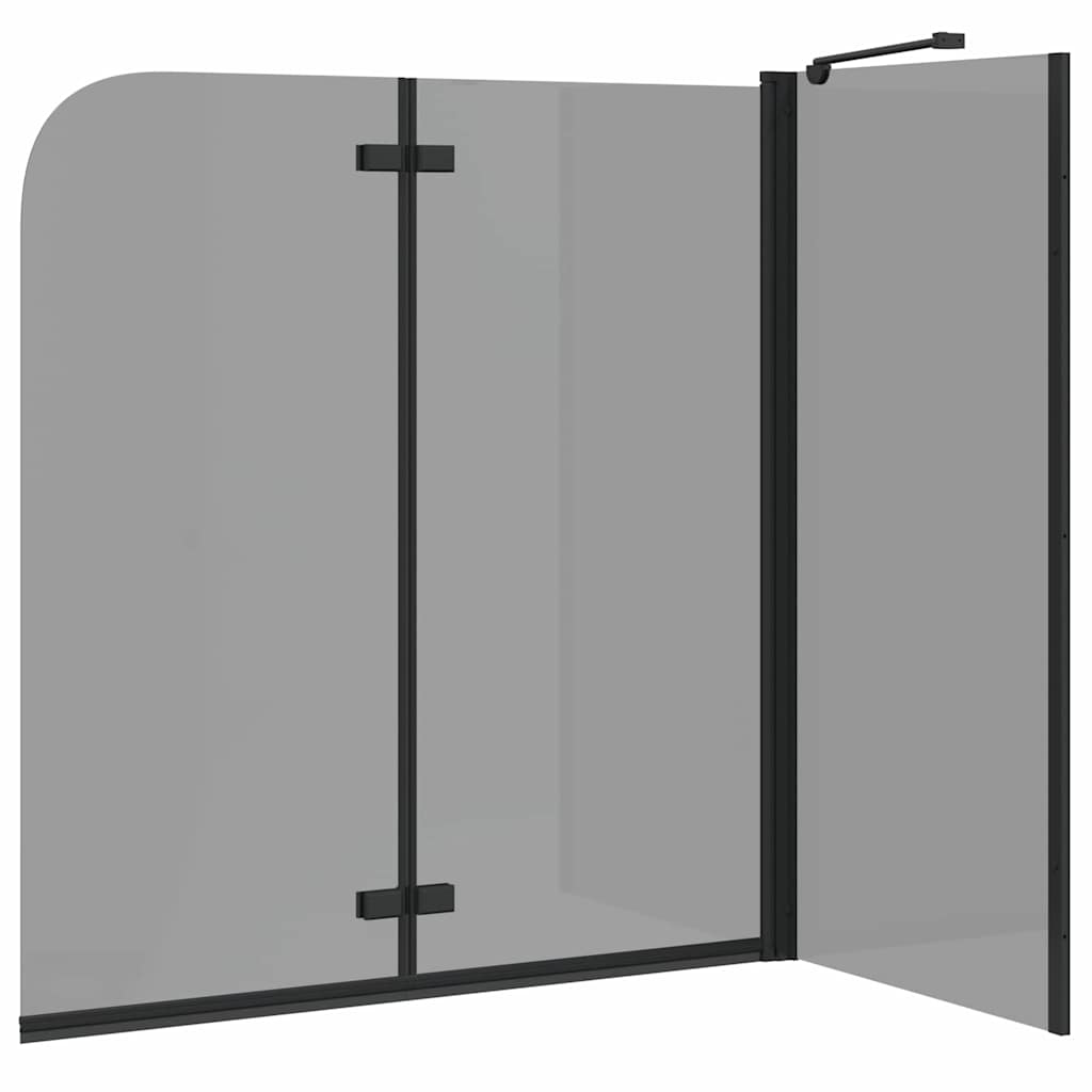 Zuhanybeépítés Fekete 120 x 68 x 130 cm ESG üveg és alumínium