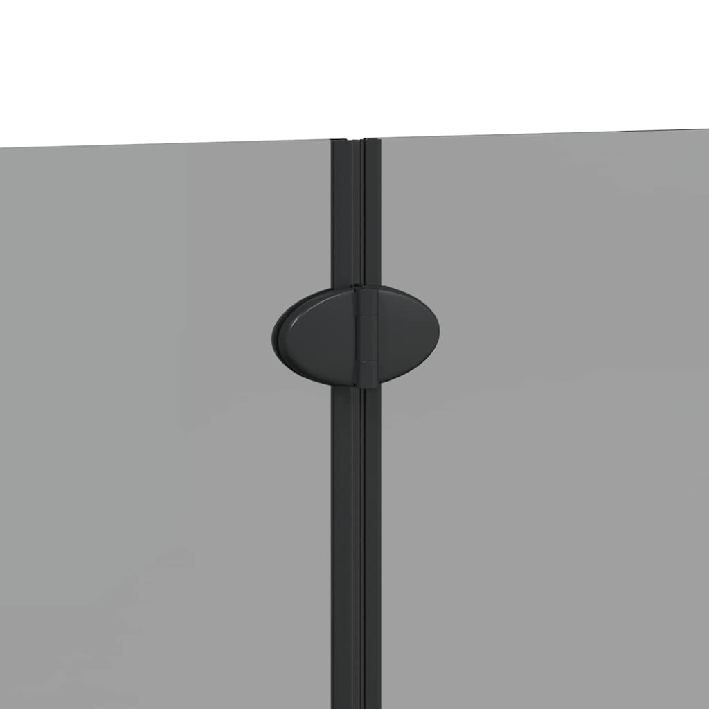 Zuhanybeépítés Fekete 120 x 140 cm ESG üveg és alumínium