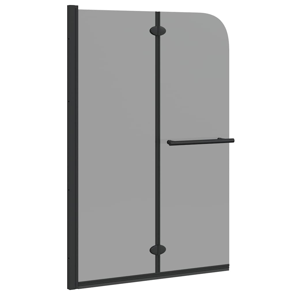 Zuhanybeépítés Fekete 120 x 140 cm ESG üveg és alumínium