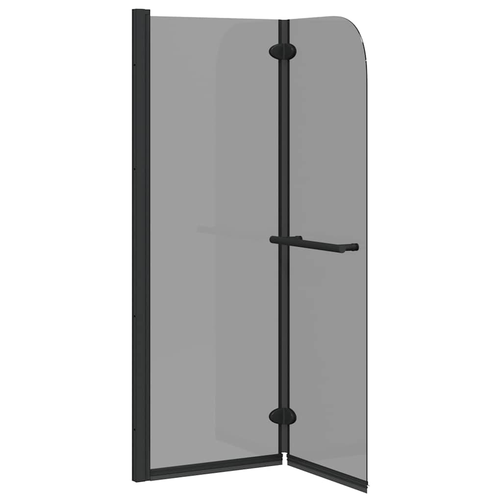 Zuhanybeépítés Fekete 120 x 140 cm ESG üveg és alumínium