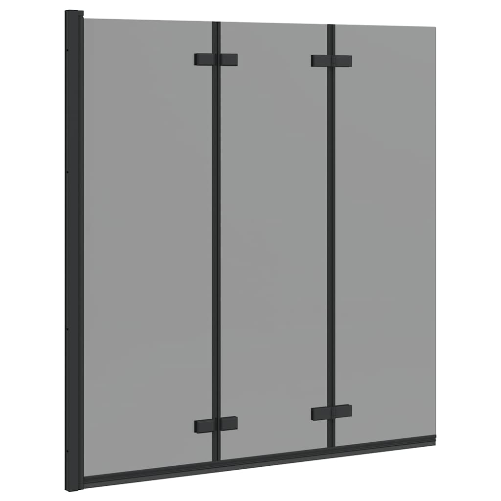 Zuhanybeépítés Fekete 130 x 138 cm ESG üveg és alumínium