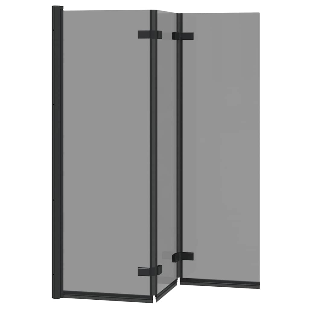 Zuhanybeépítés Fekete 130 x 138 cm ESG üveg és alumínium