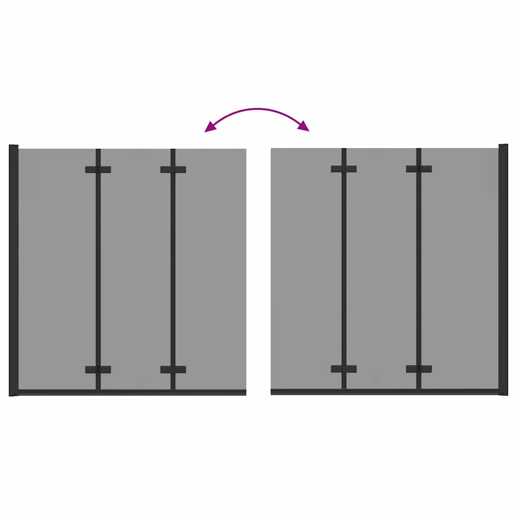 Zuhanybeépítés Fekete 130 x 138 cm ESG üveg és alumínium