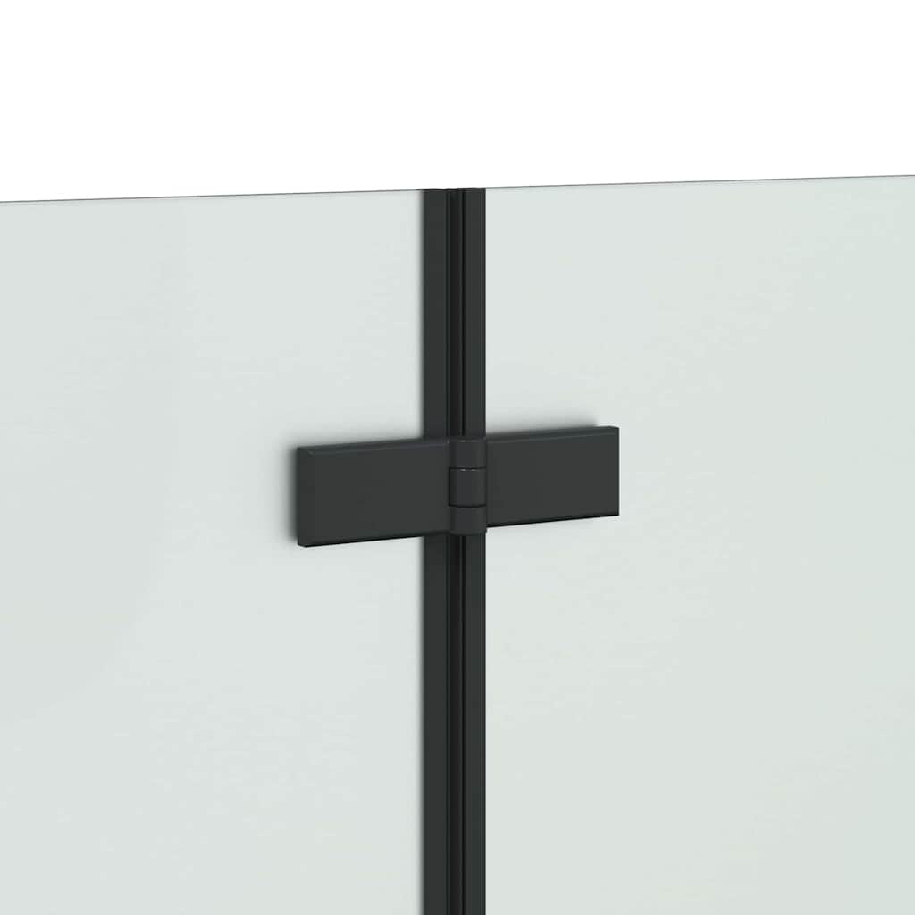 Zuhanybeépítés Fekete 130 x 138 cm ESG üveg és alumínium