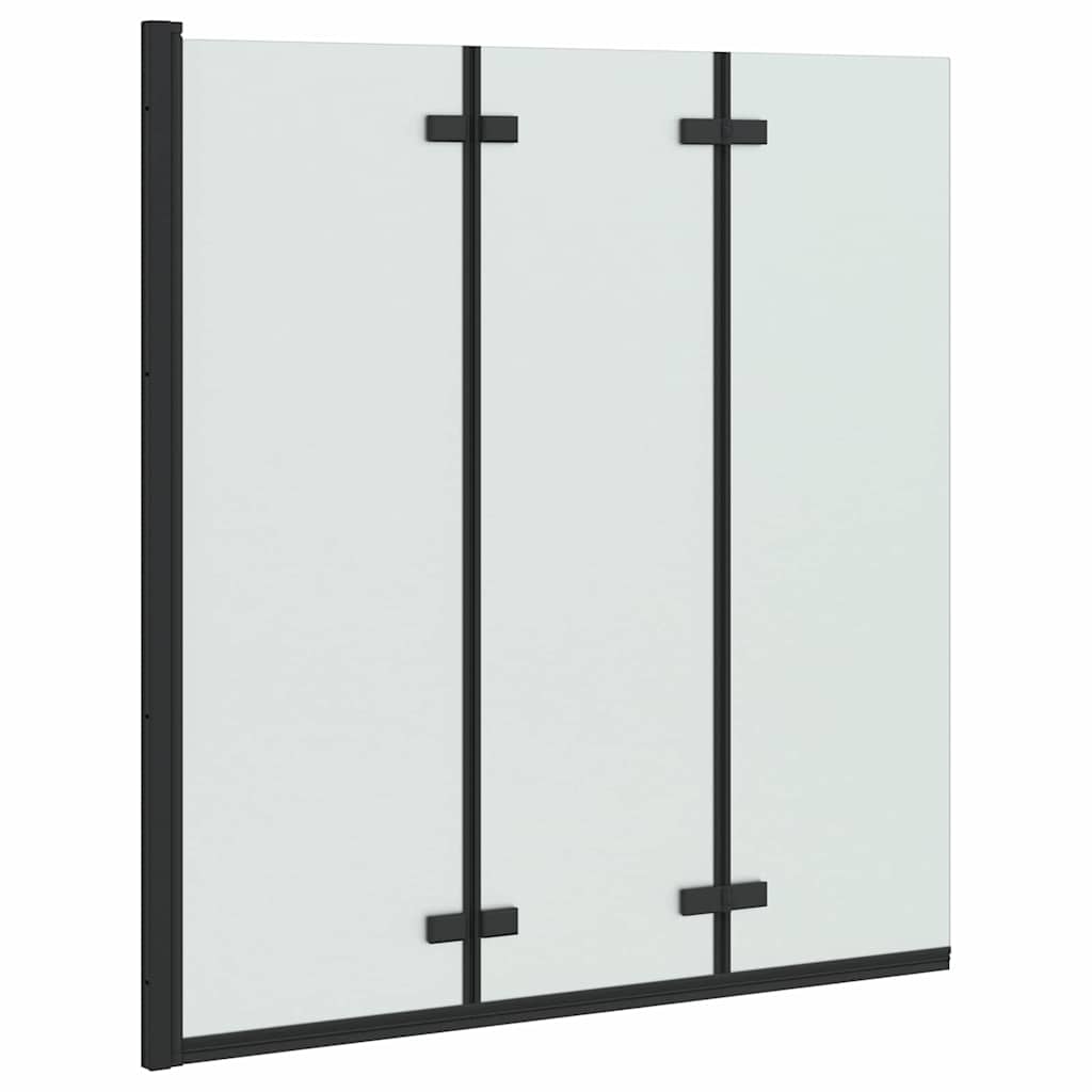 Zuhanybeépítés Fekete 130 x 138 cm ESG üveg és alumínium