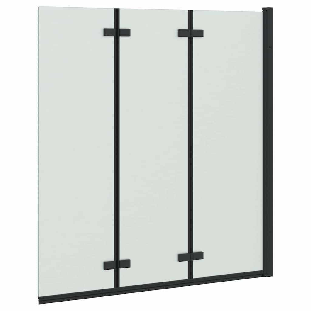 Zuhanybeépítés Fekete 130 x 138 cm ESG üveg és alumínium