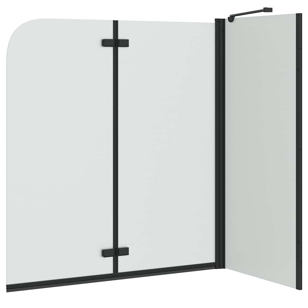 Zuhanybeépítés Fekete 120 x 68 x 130 cm ESG üveg és alumínium
