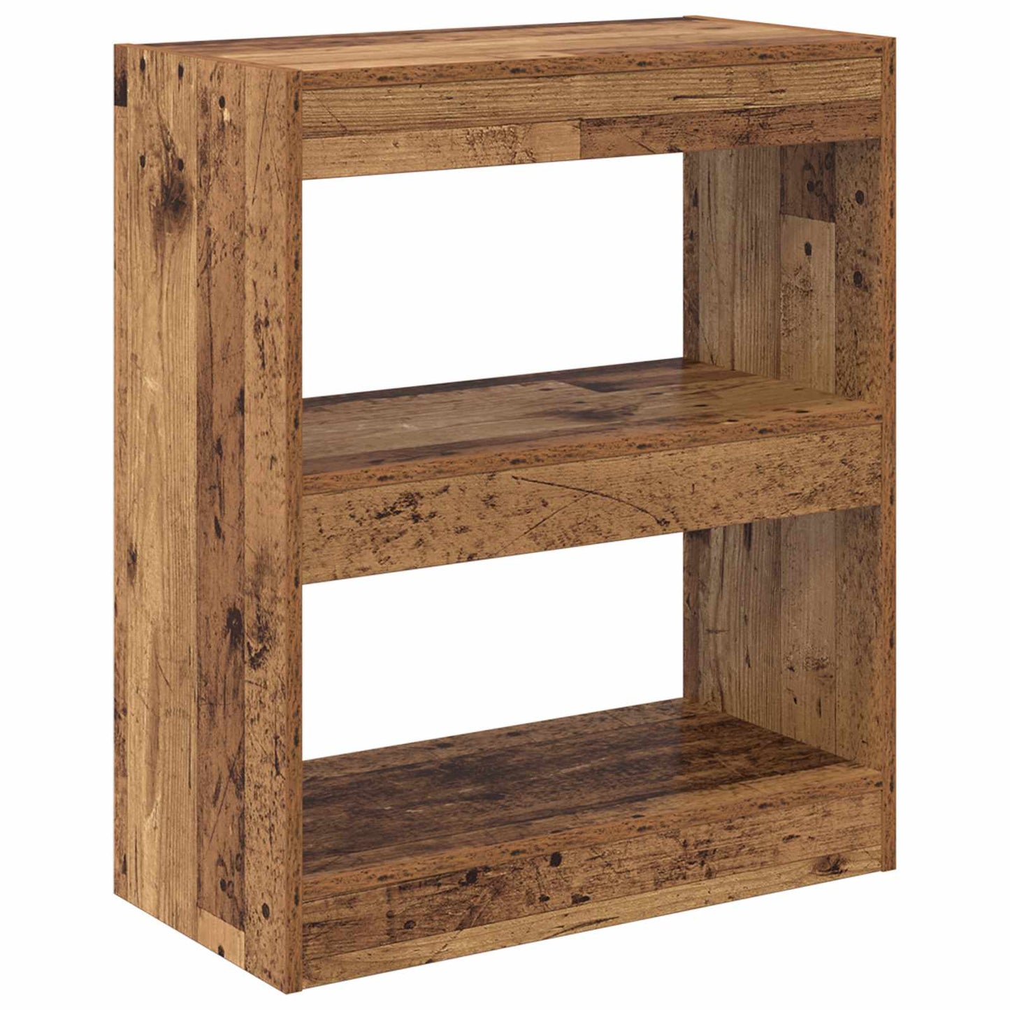 Könyvespolc 2 szintes 60 x 30 x 72 cm Szerelt Fa Öreg fa