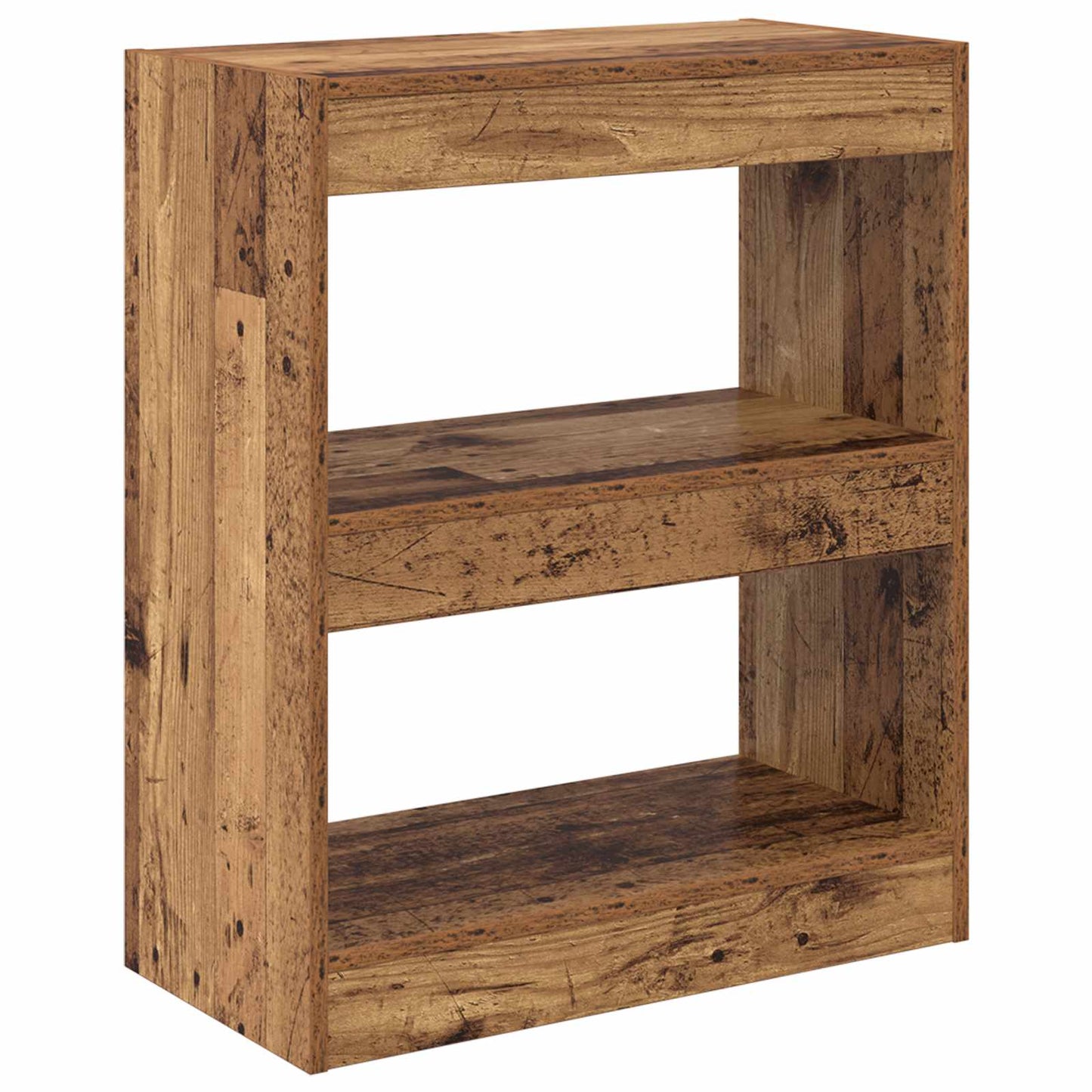 Könyvespolc 2 szintes 60 x 30 x 72 cm Szerelt Fa Öreg fa