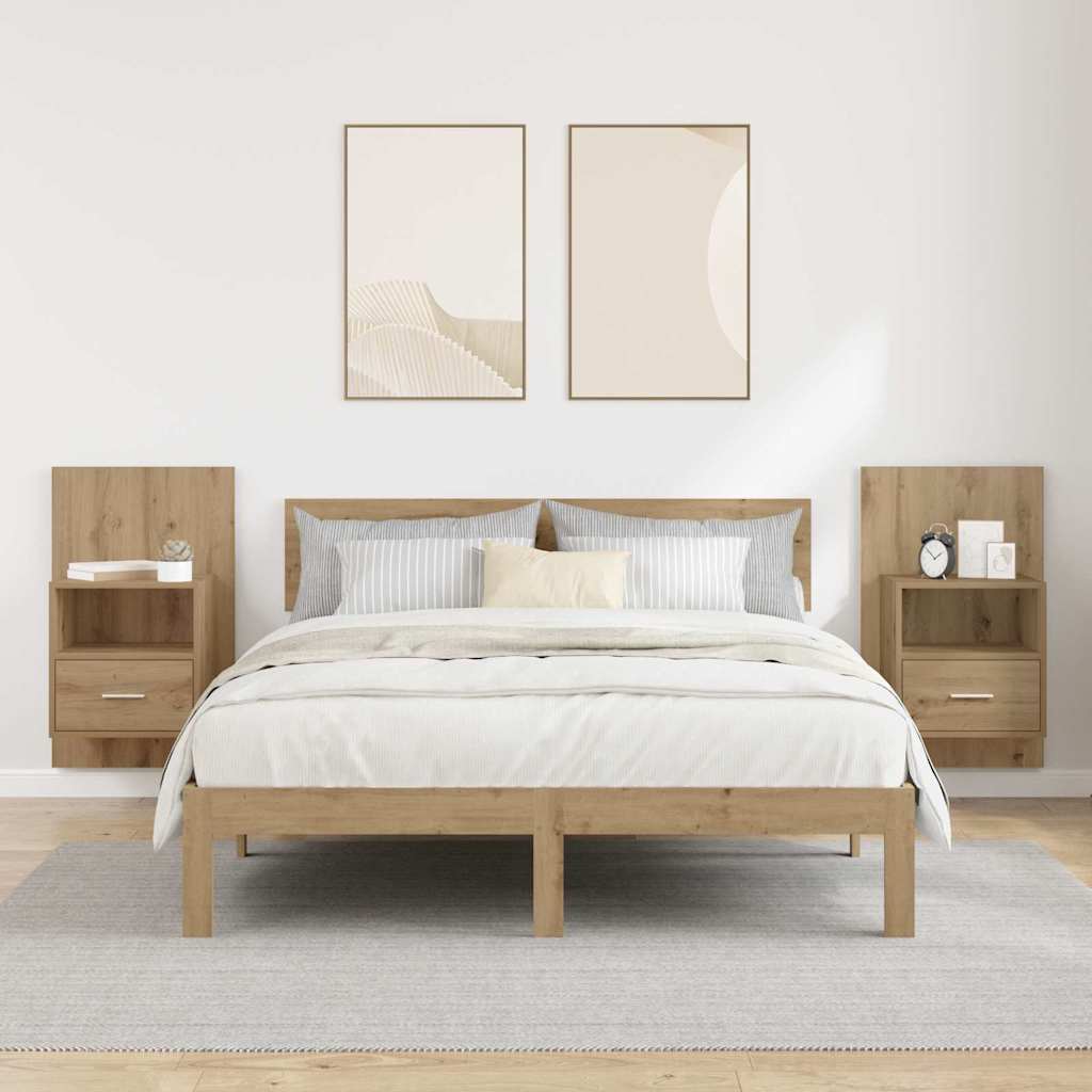 Éjjeliszekrény 2 db Artisan tölgy 50 x 32.5 x 80cm Szerelt Fa