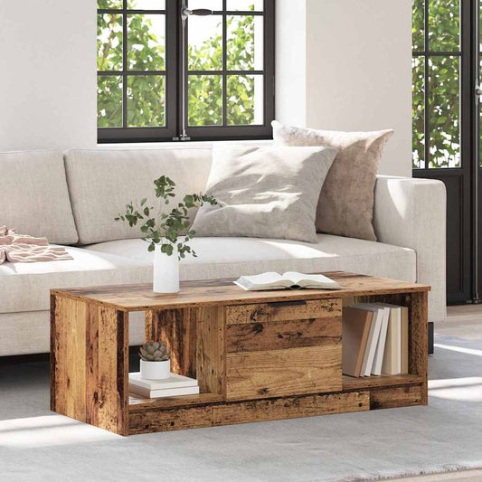 Dohányzóasztal fiókkal Öreg fa 102 x 50 x 36cm Faanyag