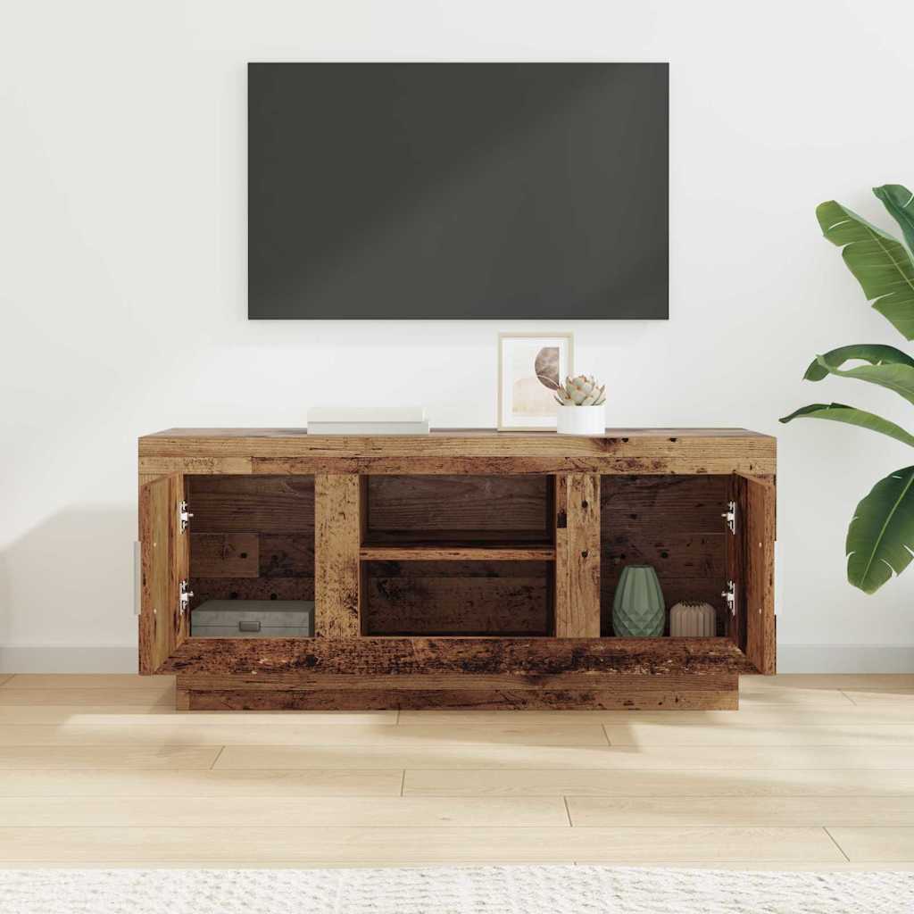 TV szekrény 102 x 35 x 45 cm Öreg fa Szerelt Fa