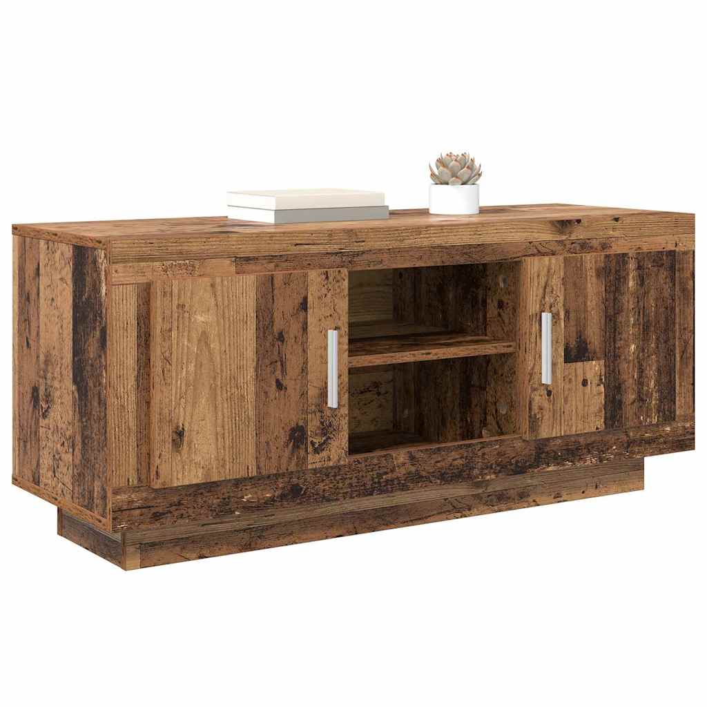 TV szekrény 102 x 35 x 45 cm Öreg fa Szerelt Fa