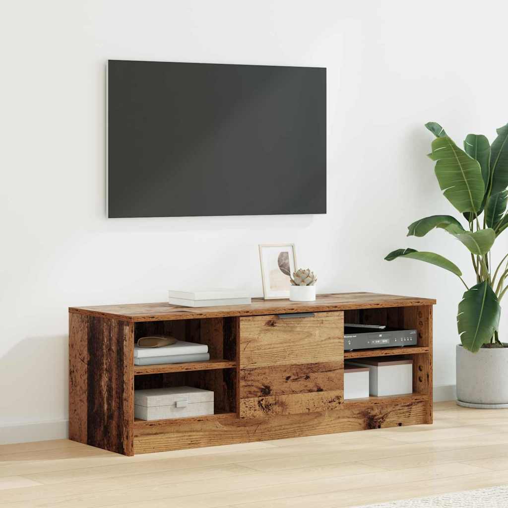 TV szekrény 102 x 35 x 36,5 cm Öreg fa Szerelt Fa