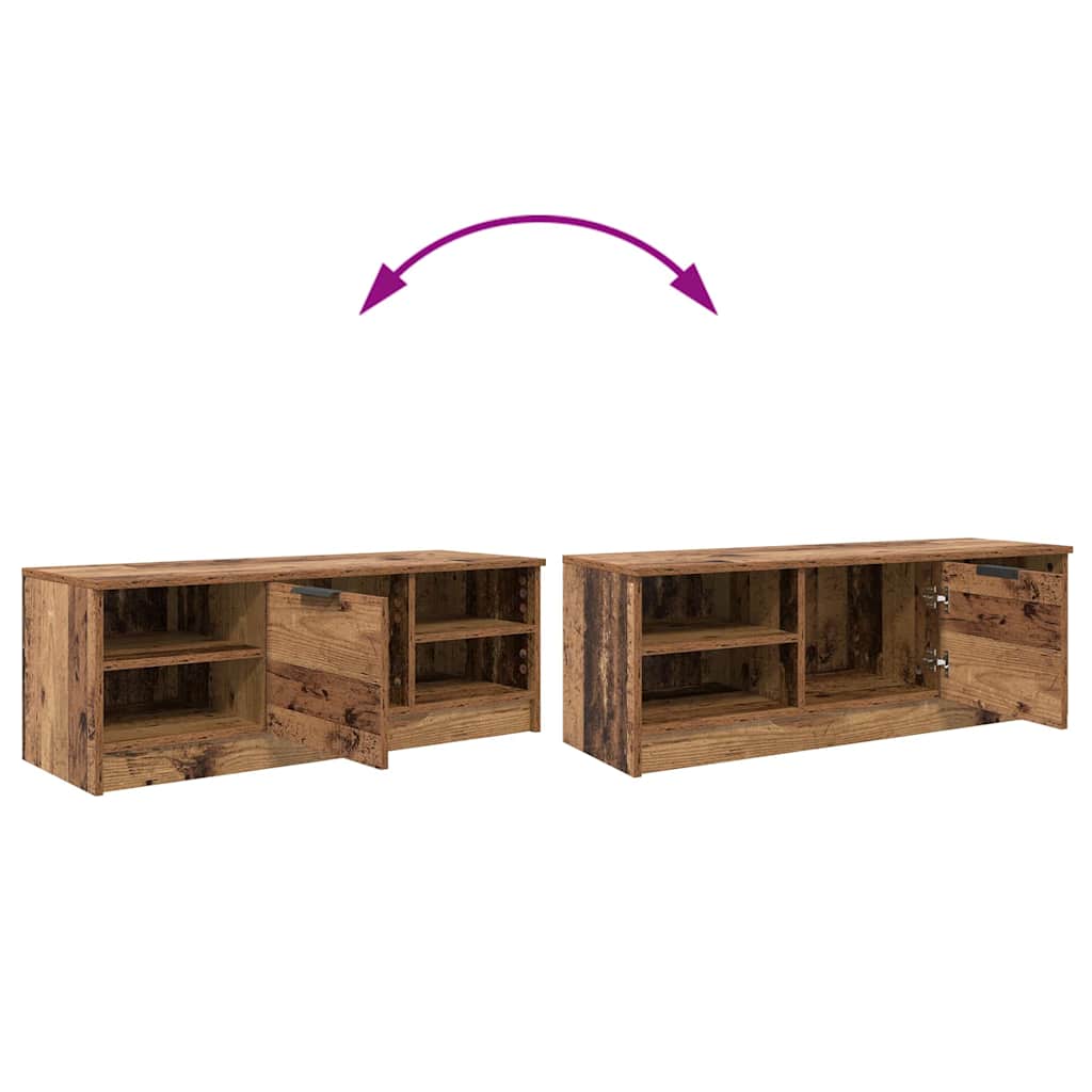 TV szekrény 102 x 35 x 36,5 cm Öreg fa Szerelt Fa
