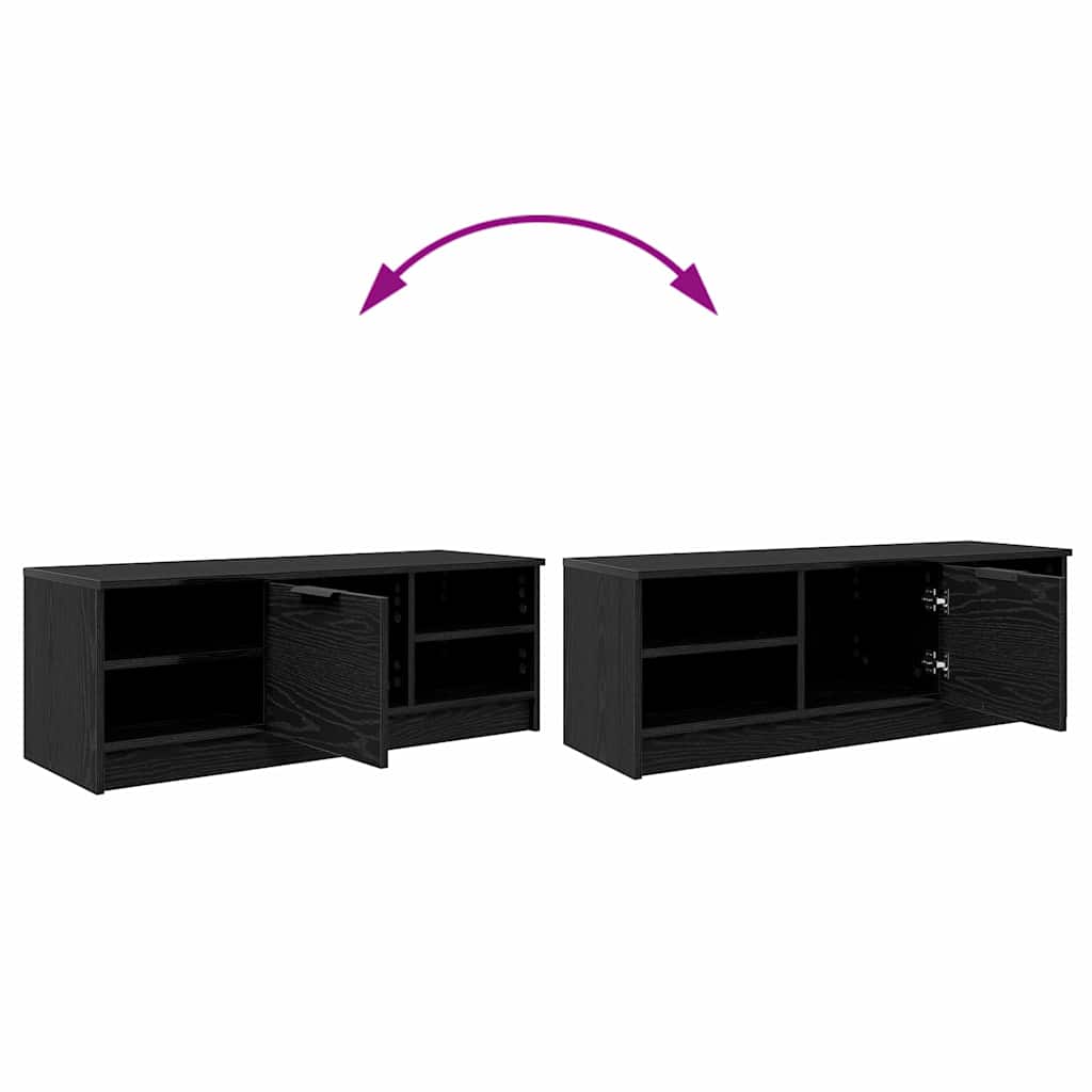 TV szekrény 102 x 35 x 36,5 cm Fekete tölgy Szerelt Fa