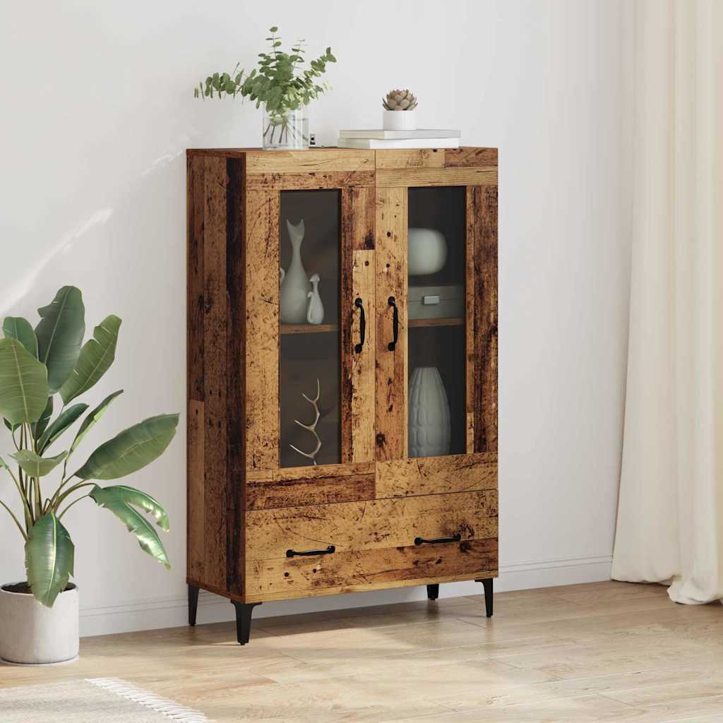 Magasfiú fiókkal Öreg fa 70 x 31 x 115 cm Műszaki fa és vas