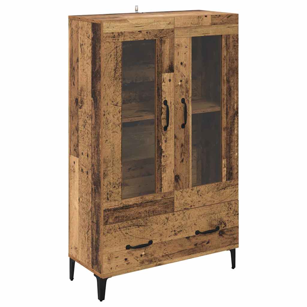 Magasfiú fiókkal Öreg fa 70 x 31 x 115 cm Műszaki fa és vas