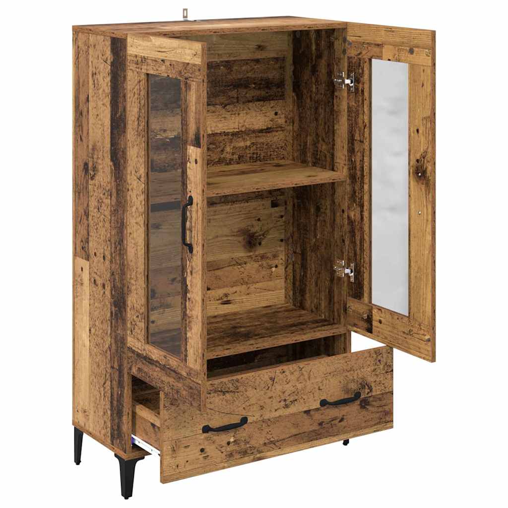 Magasfiú fiókkal Öreg fa 70 x 31 x 115 cm Műszaki fa és vas