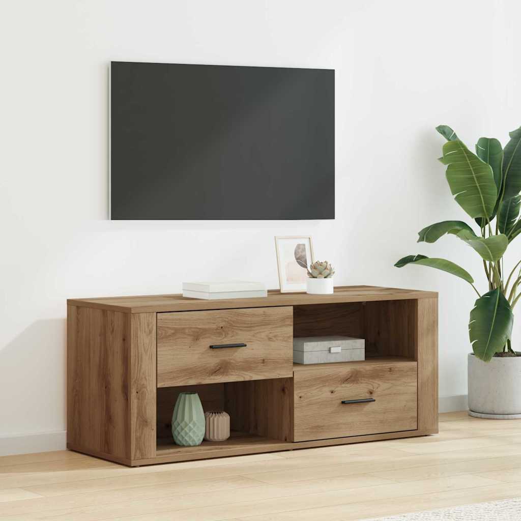 TV szekrény 100 x 35 x 40 cm Artisan tölgy Szerelt Fa