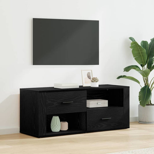 TV szekrény fiókkal Fekete tölgy 100 x 35 x 40 cm Faanyag