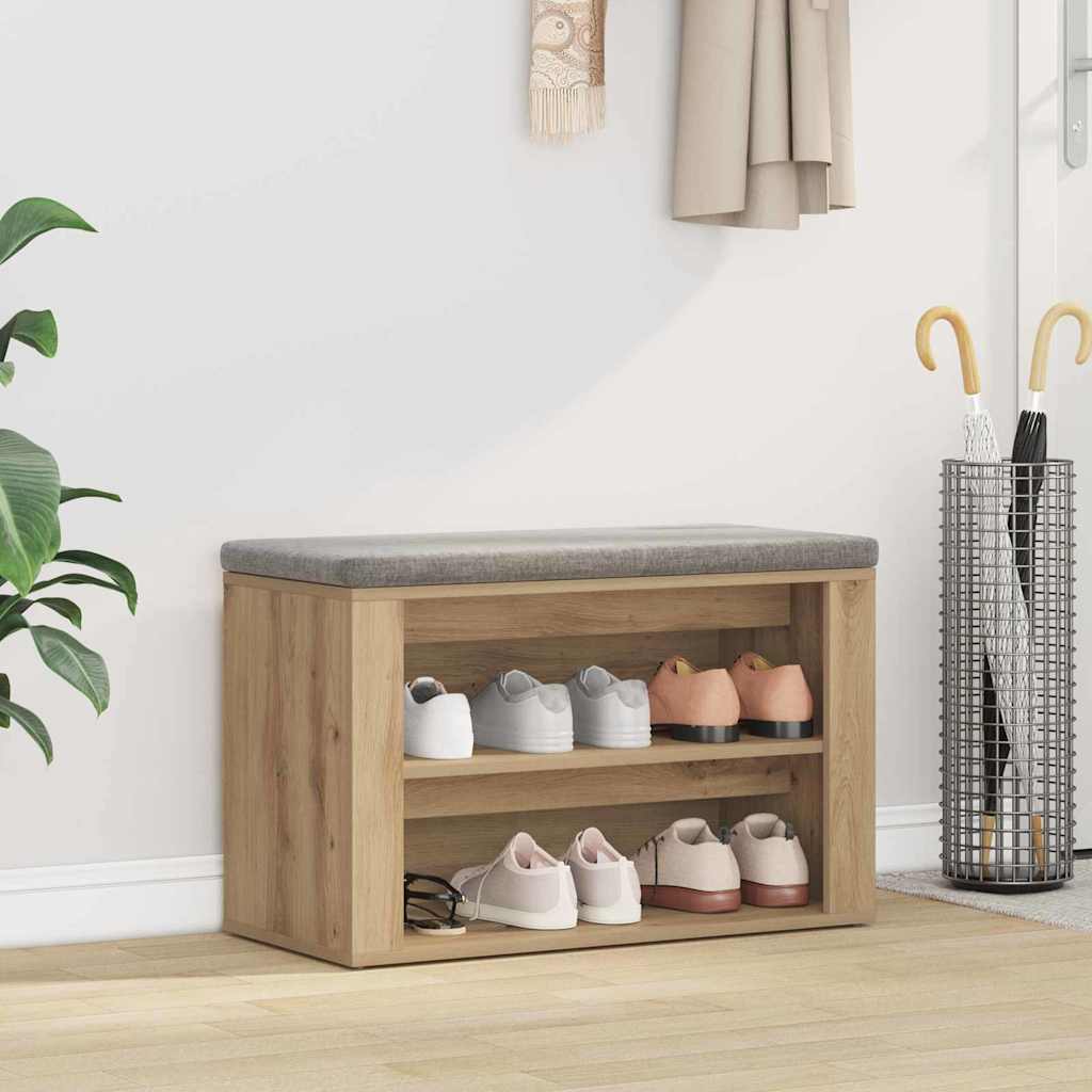 Cipőtartó 75 x 35 x 45 cm Szerelt Fa kézműves tölgy