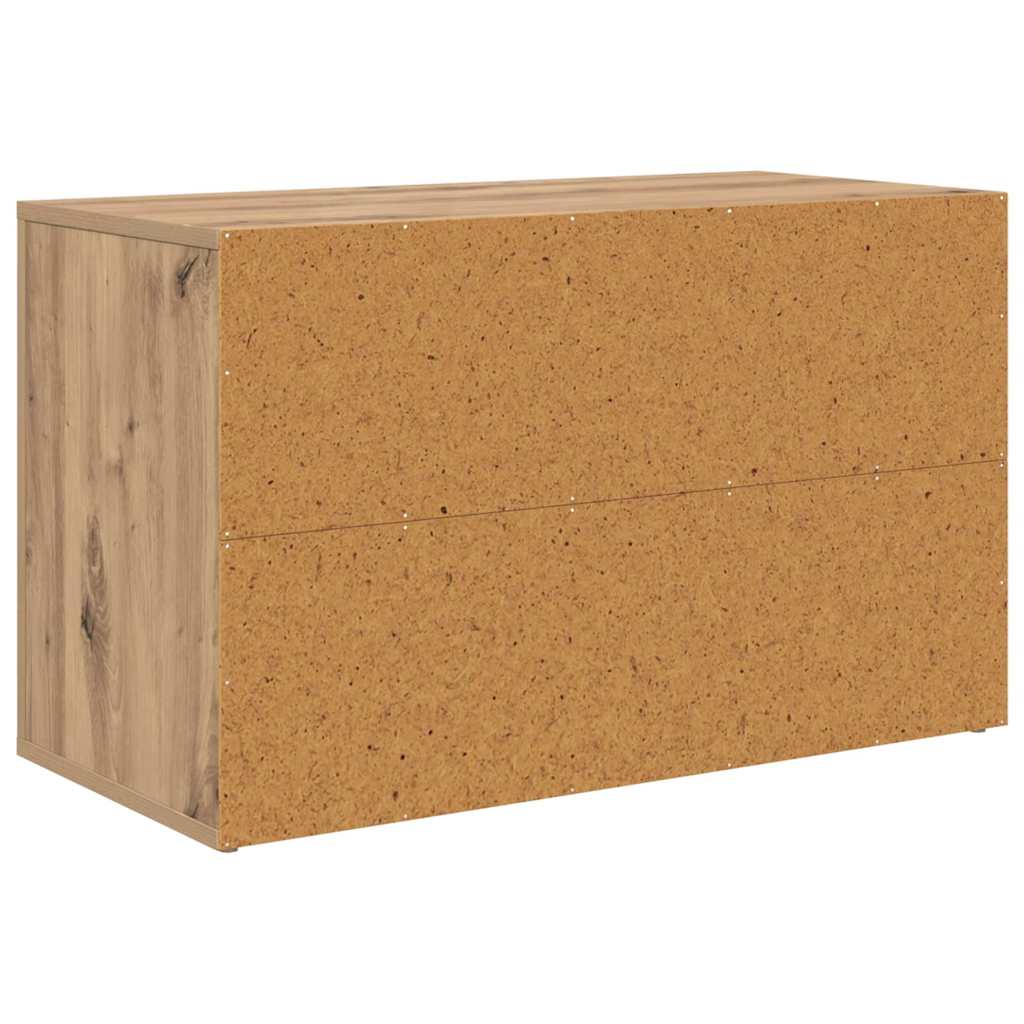 Cipőtartó 75 x 35 x 45 cm Szerelt Fa kézműves tölgy