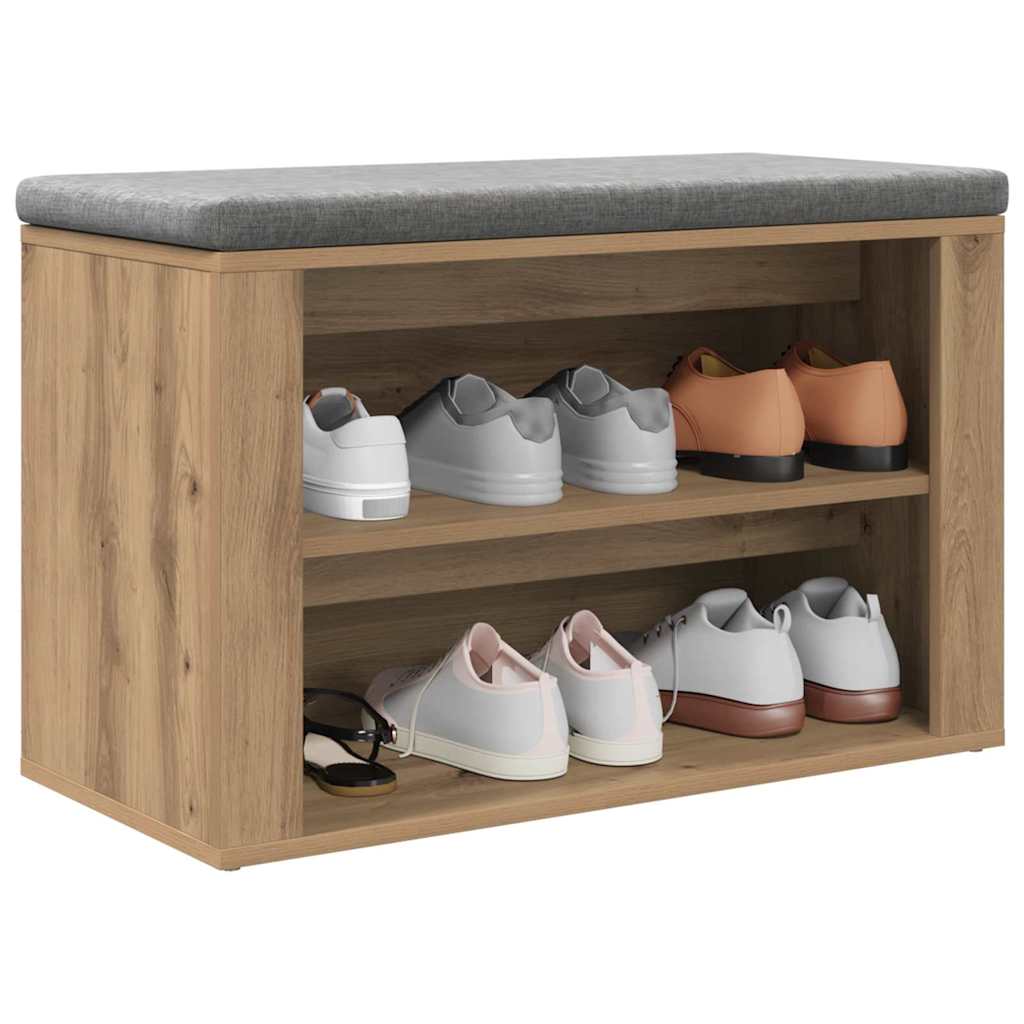 Cipőtartó 75 x 35 x 45 cm Szerelt Fa kézműves tölgy